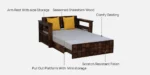 Riviera Premium Wooden Sofa Cum Bed With Plush Cushions - Image 6