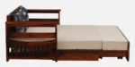 Tuscany Sheesham Wood Sofa Cum Bed In Walnut Finish - Image 5
