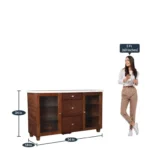 Solid Sheesham Wood Crockery Cabinet - Image 3