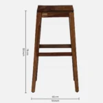 Northfield Sheesham Wood Bar Table Set in Provincial Teak Finish With (Set of 2) - Image 6