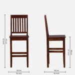 Nreston Wooden Bar Stools in Walnut Finish (Set of 2) - Image 7