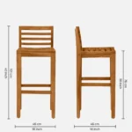 Frden Sheesham Wood Bar Chairs in Light Teak Finish (Set of 2) - Image 7