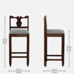 Jranton Wooden Bar Stools in Rustic Honey Finish (Set of 2) - Image 4