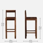Gavro Solid Wood Bar Chairs in Dark Walnut Finish (Set of 2) - Image 3
