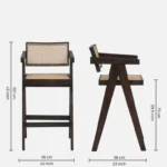 Prevon Solid Wood Bar Chairs in Rich Teak Finish (Set of 2) - Image 6