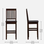 Oarvix Wooden Bar Stools in Natural Honey Finish (Set of 2) - Image 5