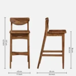 Urlano Solid Wood Bar Chairs in Dark Oak Finish (Set of 2) - Image 2