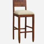 Iorvik Wooden Bar Chairs in Premium Teak Finish (Set of 2) - Image 2