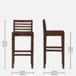 Lexor Solid Wood Bar Stools in Rustic Brown Finish (Set of 2) - Image 6