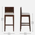 Krevix Wooden Bar Stools in Light Oak Finish (Set of 2) - Image 3