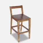 Svano Solid Wood Bar Chairs in Rich Brown Finish (Set of 2) - Image 4