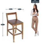 Svano Solid Wood Bar Chairs in Rich Brown Finish (Set of 2) - Image 6