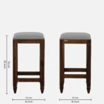 Alder Sheesham Wood Bar Stool in Walnut Finish - Image 4