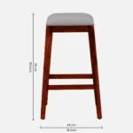 Briston Sheesham Wood Bar Stool in Honey Oak Finish - Image 5