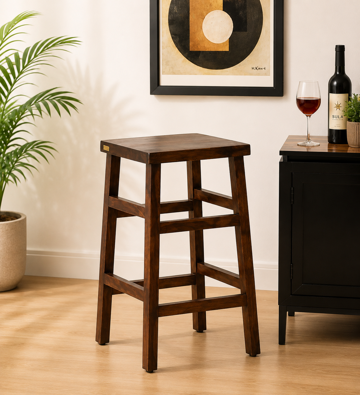 Arlo-Sheesham-Wood-Bar-Stool-in-Honey-Finish-classic-wood-1.png Arlo Sheesham Wood Bar Stool in Honey Finish - Image 1