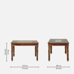 Ayra doors Tile Solid Sheesham Wood 6 Seater Dining Table Set with Cushioned Bench & Chairs | Premium Handcrafted Wooden Dining Furniture - Image 2