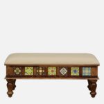 Ayra doors Tile Solid Sheesham Wood 6 Seater Dining Table Set with Cushioned Bench & Chairs | Premium Handcrafted Wooden Dining Furniture - Image 6