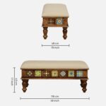 Ayra doors Tile Solid Sheesham Wood 6 Seater Dining Table Set with Cushioned Bench & Chairs | Premium Handcrafted Wooden Dining Furniture - Image 8
