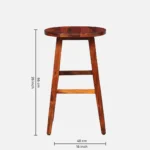 Haven Solid Sheesham Wood Bar Stool for Modern Interiors - Image 3