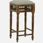 Briston Wooden Bar Stool with Backrest in Honey Finish - Image 3