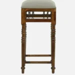 Briston Wooden Bar Stool with Backrest in Honey Finish - Image 6