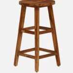 Oriel Solid Sheesham Wood Bar Stool in Natural Finish - Image 4