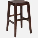 Tavian Premium Wooden Bar Stool with Ergonomic Back Support - Image 2