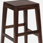 Tavian Premium Wooden Bar Stool with Ergonomic Back Support - Image 3