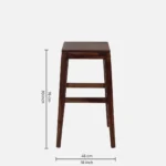 Tavian Premium Wooden Bar Stool with Ergonomic Back Support - Image 6