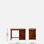 Sheesham Wood Writing Table In Scratch Resistant Provincial Teak Finish - Image 3
