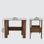 Sheesham wood computer study table with storage cabinet - Image 3
