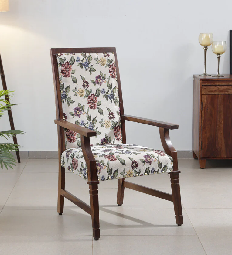 classicwood-8-5.webp Siting Sheesham Wood Arm Chair In Provincial Teak Finish - Image 1