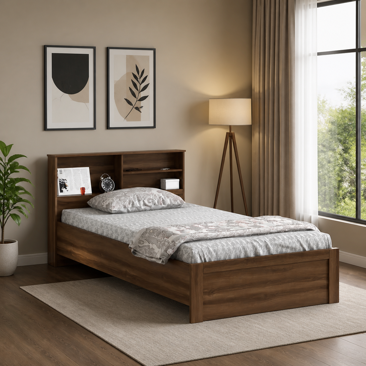 Hamta-Decoration-Engineered-Wood-Single-Bed-with-Headboard-Storage-Wooden-Bed-for-Bedroom-Living-Room-Home-classic-wood-1.webp Hamta Decoration Engineered Wood Single Bed with Headboard Storage Wooden Bed for Bedroom Living Room Home - Image 1