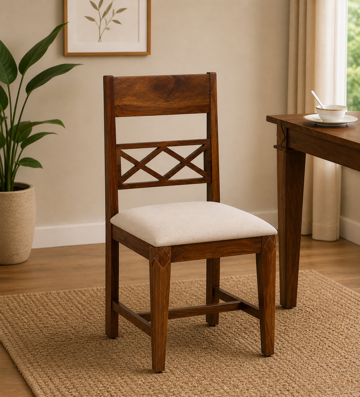 Classicwood-1-16.png kroump Sheesham Wood Dining Chair In Provincial Teak Finish (Set Of 2) - Image 1