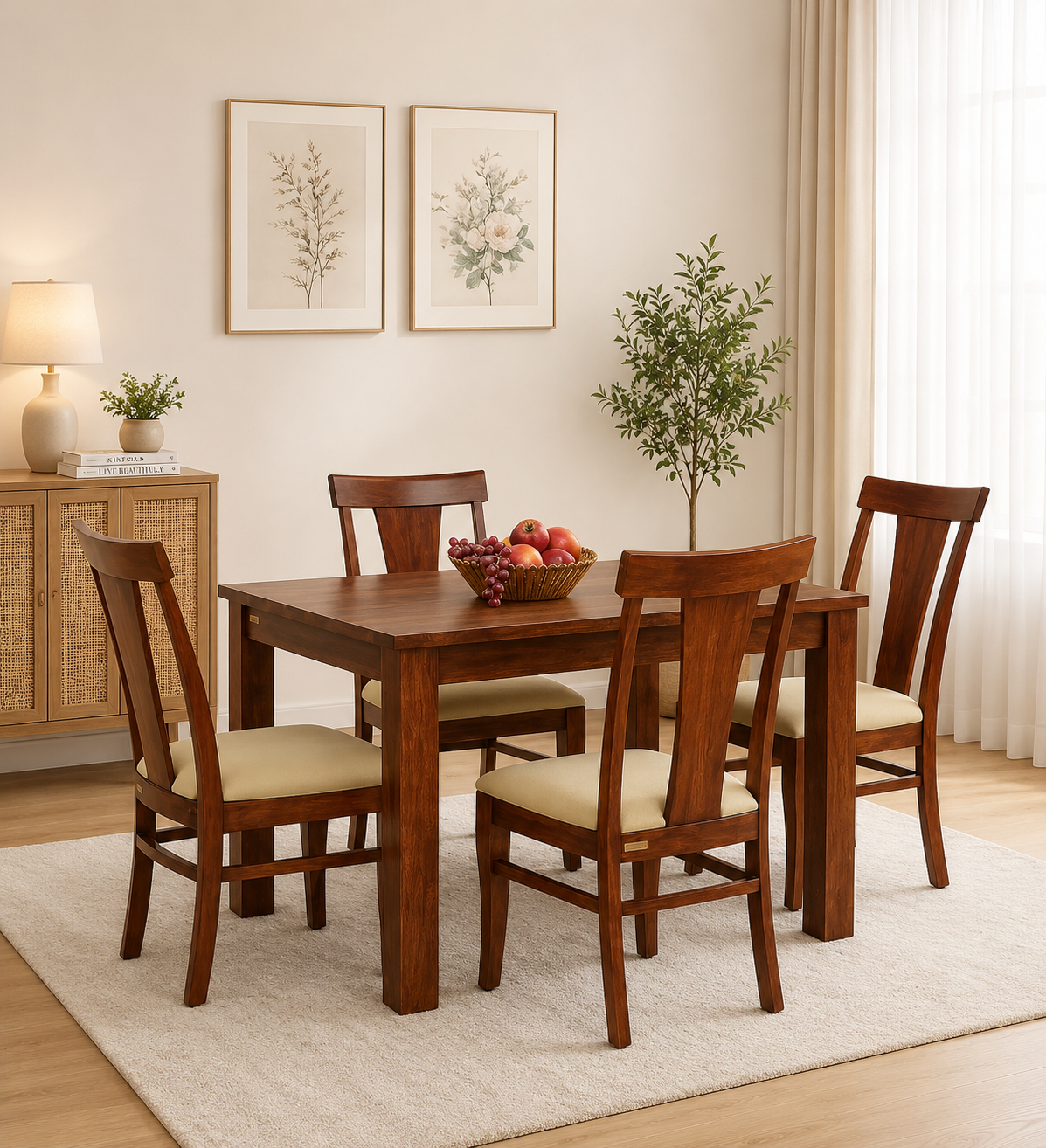 Farin-Solid-Mango-Wood-4-Seater-Dining-Table-in-Distressed-Natural-Finish-classic-wood-1.webp Farin Solid Mango Wood 4 Seater Dining Table in Distressed Natural Finish - Image 1
