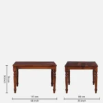 Uigaro Solid Acacia Wood Live Edge 4 Seater Dining Table in Walnut Finish - Image 6