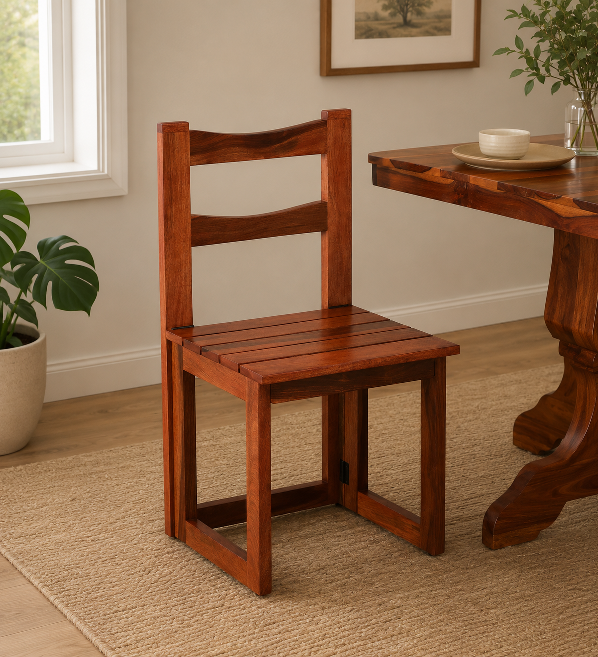 Classicwood-1-21.png Nain Sheesham Wood Folding Dining Chair In Honey Oak Finish (SET OF 2) - Image 1