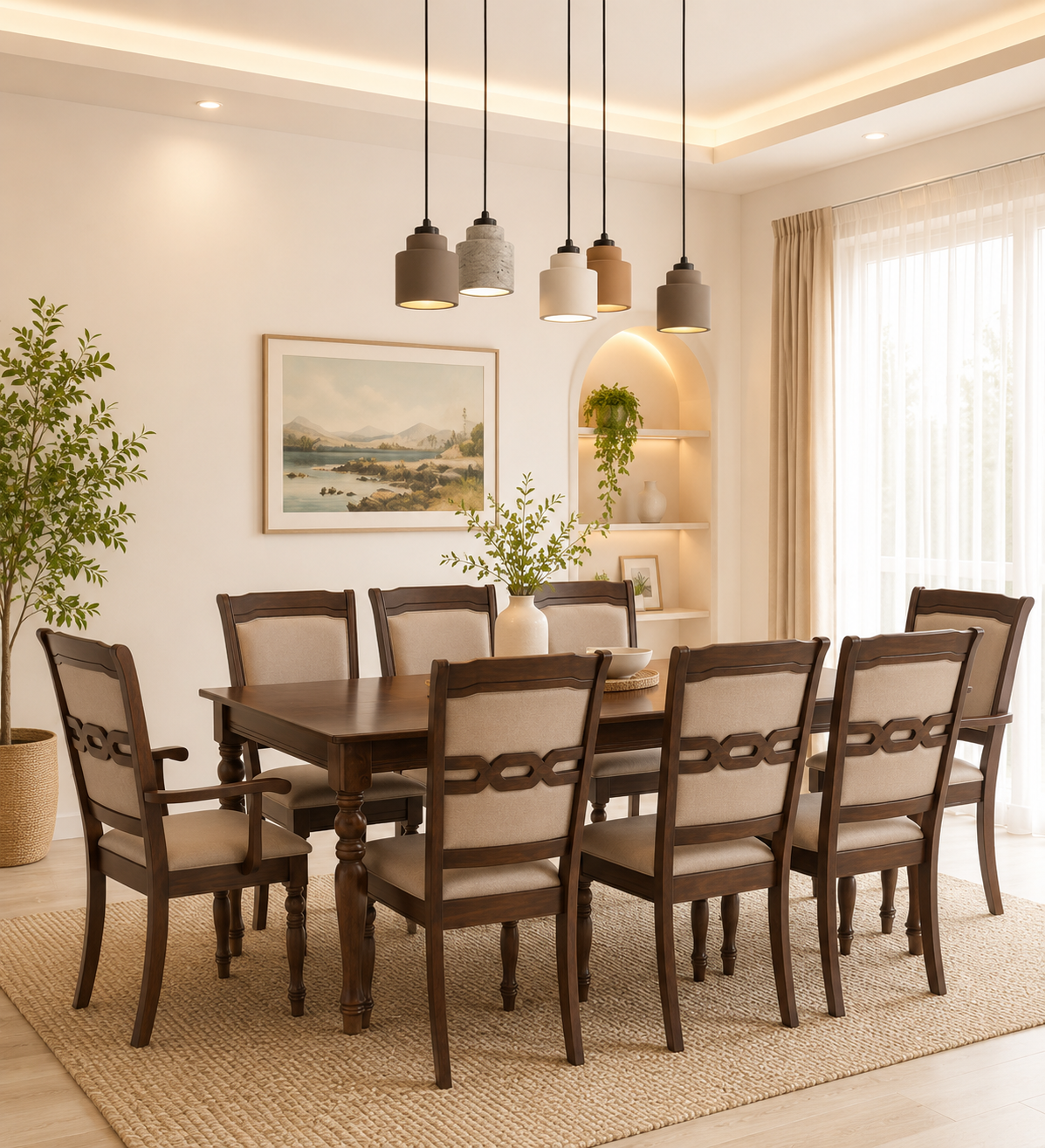 Mlvanto-Premium-8-Seater-Dining-Table-Set-in-Rich-Teak-Finish-classic-wood-1.png Mlvanto Premium 8 Seater Dining Table Set in Rich Teak Finish - Image 1