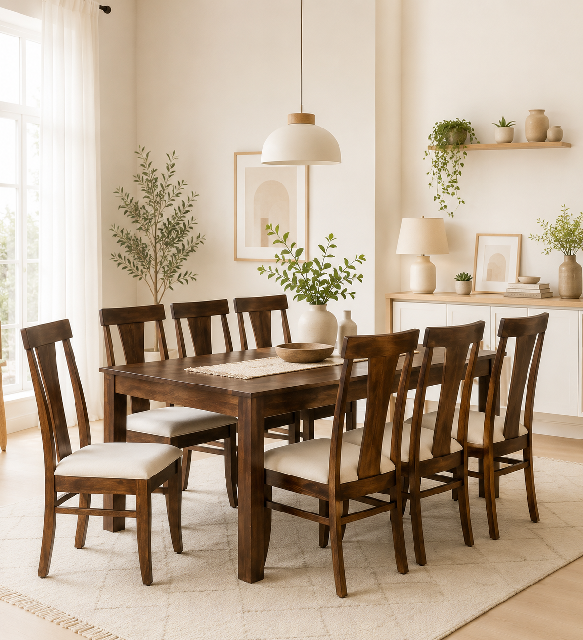 Mellvora-Modern-Farmhouse-Style-8-Seater-Dining-Table-Set-classic-wood-1.png Mellvora Modern Farmhouse Style 8 Seater Dining Table Set - Image 1