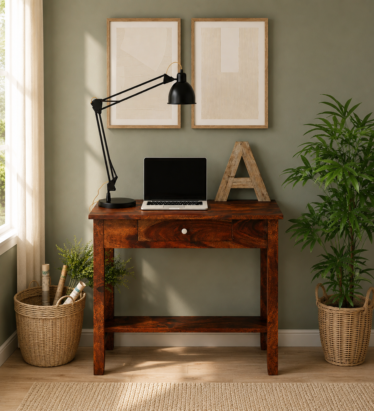 Nail-Sheesham-Wood-Writing-Table-In-Scratch-Resistant-Provincial-Teak-Finish-classicwood-1.png Nail Sheesham Wood Writing Table In Scratch Resistant Provincial Teak Finish - Image 1