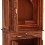 MARWAR ART Sheesham Wood Pooja Mandir with Cabinet (81x38x165cm) - Image 4