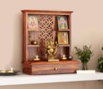 MARWAR ART Sheesham Wood Pooja Mandir with Cabinet (50x38x71cm)