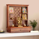 MARWAR ART Sheesham Wood Pooja Mandir with Cabinet (50x38x71cm)