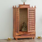 MARWAR ART Sheesham Wood Pooja Mandir with Cabinet (15x32x46in)