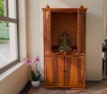 MARWAR ART Sheesham Wood Pooja Mandir with Cabinet (32x15x60cm)