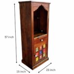 MARWAR ART Sheesham Wood Pooja Mandir with Cabinet (23x15x57in) - Image 5