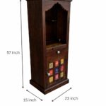 MARWAR ART Sheesham Wood Pooja Mandir with Cabinet (23x15x57in) - Image 10