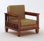 Solid Sheesham Wood 5 Seater Sofa Set for Living Room – Honey Brown & Walnut Brown Finish - Image 2
