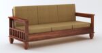 Solid Sheesham Wood 5 Seater Sofa Set for Living Room – Honey Brown & Walnut Brown Finish - Image 5