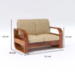 Classic Solid Sheesham Wood 5 Seater Sofa Set | Handcrafted Wooden Frame in Honey & Walnut Brown - Image 6